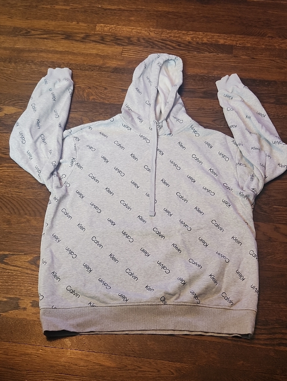 Calvin Klein Light Gray Logo Pullover Hoodie